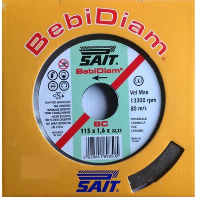 Disco diamantato bebi diam bc per edilizia ceramica no gress, diametro 115mm - SAIT ABRASIVI