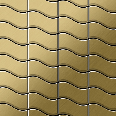 Mosaico metallo solido Titanio spazzolato Gold oro spesso 1,6 mm ALLOY Flux-Ti-GB disegnato da Karim Rashid