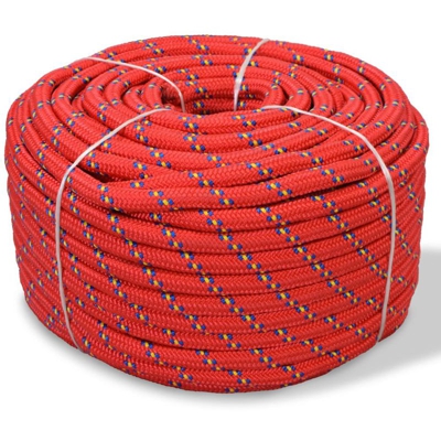 Corda Nautica in Polipropilene 8 mm 100 m Rosso - ASUPERMALL