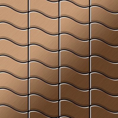 Mosaico metallo solido Titanio spazzolato Amber rame spesso 1,6 mm Flux-Ti-AB disegnato da Karim Rashid - Alloy