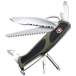 Coltellino svizzero Victorinox Ranger Grip 178 0.9663.MWC4 Verde/Nero con lama grande, 12 funzioni Comprende una grande lama di bloccaggio con una en oferta