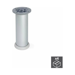 Emuca 2034363 Set di 4 Piedini Regolabili per Mobile/Armadio/Divano Diametro 40X140mm in Alluminio Satinato en oferta