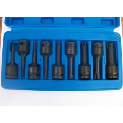 Farneed - Set Chiavi Bussola Torx 1/2 T20-T70 Impatto 75Mm 9 Pezzi Bussole Cassetta 438 Ox