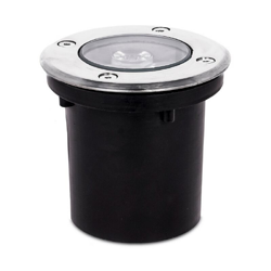 Faretto Segnapasso Led 3W IP65 da incasso rotondo Bianco Freddo 6000K argento - WISDOM en oferta