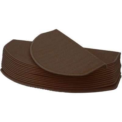 Tappetini per scale autoadesivi semicircolari HWC-G49 15 pezzi 65x25cm marrone - MENDLER