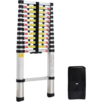 Scala Telescopica, Scala Pieghevole, 3,8 Metri, Fessura Extra, Borsa per trasporto GRATIS, EN 131, Carico massimo: 150 kg - TODECO