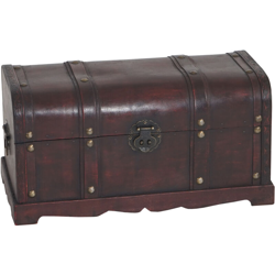 Baule forziere Valencia decorativo legno bordi arrotondati 29x57x30cm versione L - MENDLER precio