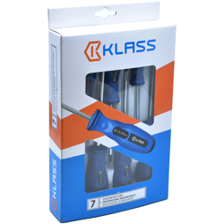 Klass - Serie 7 Cacciaviti Cr-V 4 Lama 3 Croce Punta Magnetica en oferta
