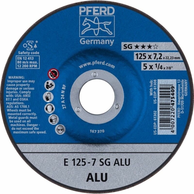 PFERD Disco di sgrossatura E 125-7 SG ALU