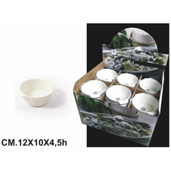 PIROFILA PORCELLANA TONDA CON MANICI CM.12X10X4,5h - BIGHOUSE IT en oferta