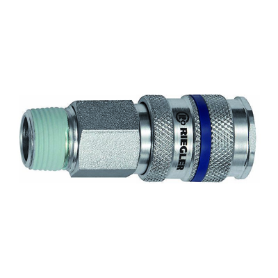 RIEGLER Attacco rapido NW 7.8, acciaio, R 3/8 AG