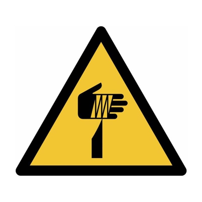 Stickerslab - Cartelli di pericolo ISO 7010 'Pericolo oggetti appuntiti' W022 Misura - 50mm x 50mm, Quantità - 100 pezzi