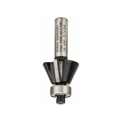 Bosch Fresa per smusso/fresatura a filo 8 mm, P1 23,7 mm, B 5,5 mm, L 12 mm, G 54 mm, 25°.