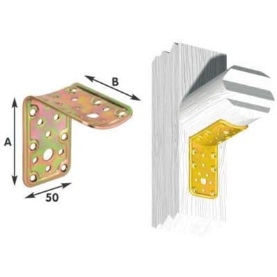 GIUNZIONE AD ANGOLO PER LEGNO PIANO/TONDO ART.910 mm 80 x 80 - ALDEGHI