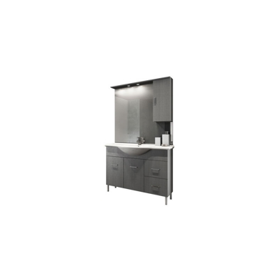 MOBILE BAGNO VENICE CM 105 CON LAVABO E SPECCHIO Larice Bianco - DH