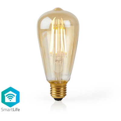 Nedis Lampadina con Filamento LED WiFi Smart | E27 | ST64 | 5 W | 500 lm NE550695566