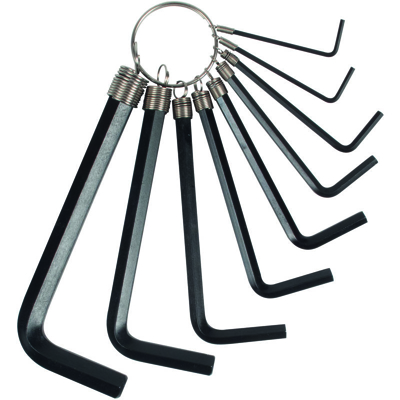 KLASS - SERIE 9 CHIAVI MASCHIO ESAGONALI DALLA 1,5 ALLA 10 MM piegate, brunite