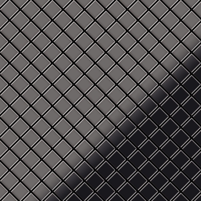 Mosaico metallo solido Titanio specchiato Smoke grigio scuro spesso 1,6 mm ALLOY Diamond-Ti-SM