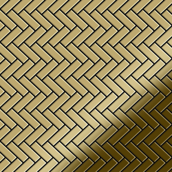 Mosaico metallo solido Titanio specchiato Gold oro spesso 1,6 mm ALLOY Herringbone-Ti-GM precio