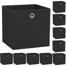 Set Contenitori 10 pz Tessuto non Intrecciato 32x32x32 cm Nero - VIDAXL características
