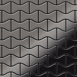 Mosaico metallo solido Titanio specchiato Smoke grigio scuro spesso 1,6 mm ALLOY Kismet-Ti-SM disegnato da Karim Rashid características