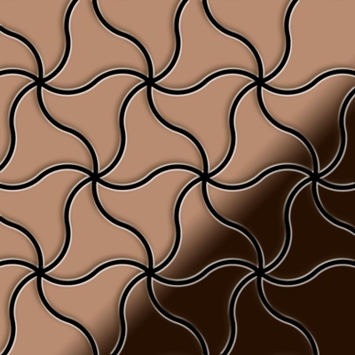 Mosaico metallo solido Rame laminato ramato rosso spesso 1,6 mm Ninja-CM disegnato da Karim Rashid - Alloy