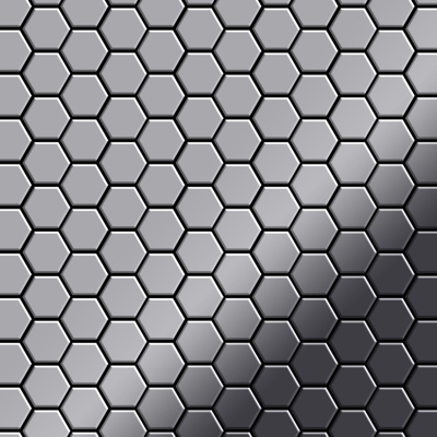 Mosaico metallo solido Acciaio inossidabile specchiato grigio spesso 1,6 mm ALLOY Honey-S-S-M