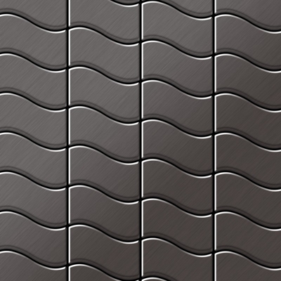Mosaico metallo solido Titanio spazzolato Smoke grigio scuro spesso 1,6 mm ALLOY Flux-Ti-SB disegnato da Karim Rashid