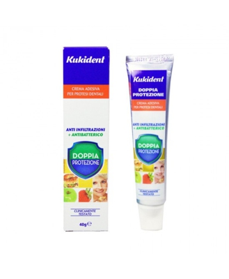Kukident Plus Doppia Protezione Crema Adesiva Per Protesi Dentali 40g