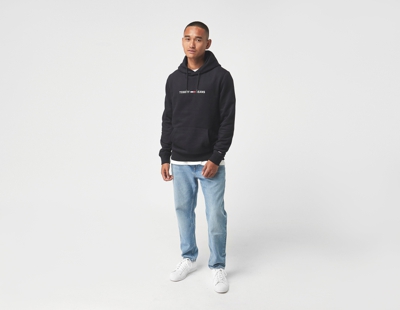 Tommy Jeans Straight Logo Hoodie, nero