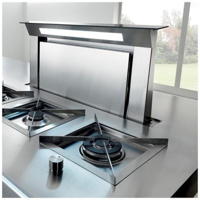 Cappa Down Draft da 90cm Acciaio Aspirante