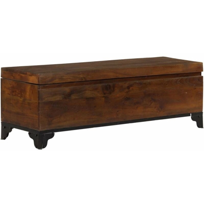 Baule in Legno Massello di Acacia 120x35x40cm Marrone - ASUPERMALL