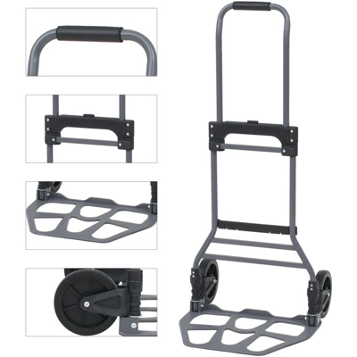 Asupermall - Carrello a Mano Pieghevole in Alluminio 130 kg