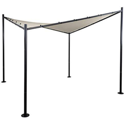 Gazebo pergola HWC-F85 acciaio poliestere 3x3m avorio - MENDLER precio