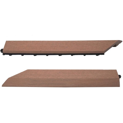 Set 2x listelli profilo per piastrelle Rhone T831 WPC 30x30cm marrone sinistra senza ganci - MENDLER