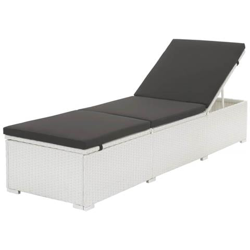 Lettino Prendisole Con Cuscino In Polyrattan Bianco precio