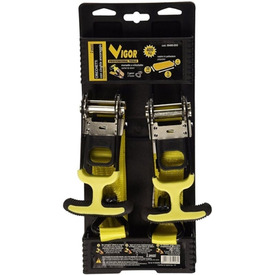 Set 2 cinghie a Cricchetto Portata 400Kg Mt. 5 - Vigor