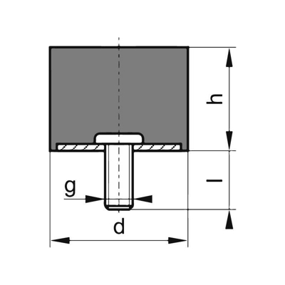 Blocco Di Gomma Silenziatore D8 X 8Mm M3X6 - NO NAME