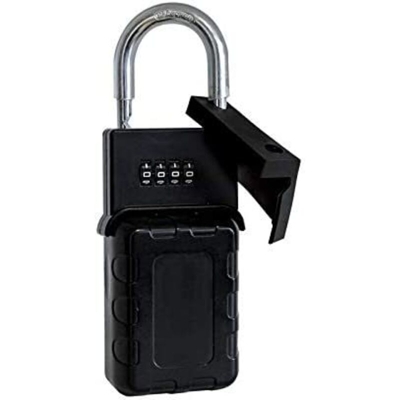 99LUCPR Lucchetto Porta Oggetti, Acciaio, Nero, 4x6.5x19 cm - Alubox