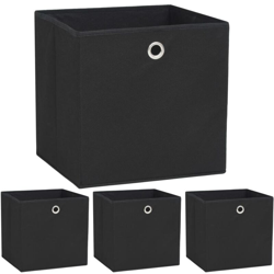Set Contenitori 4 pz Tessuto non Intrecciato 32x32x32 cm Nero - VIDAXL en oferta