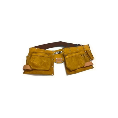 Borsa doppia portautensili in pelle uso carpenteria Hodara HU firma 4022