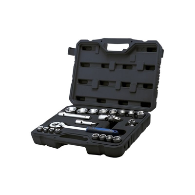 KLASS - SERIE 21 PEZZI BUSSOLE E ACCESSORI DA 1/2” CR-V in valigetta in ABS