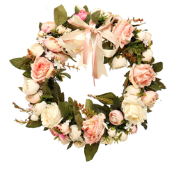 Ghirlanda di fiori rosa artificiali 14 '' appesa alla casa delle nozze - INSMA en oferta