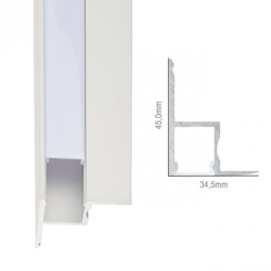 Profilo Alluminio Per Striscia Led Per Soffitti Diffusore Latteo x 1M (SU-A4535) - GREENICE características