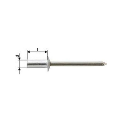 Rivetti Ciechi Cap Alluminio / Normale Acciaio Testa 4,0X8,0Mm Semiovale Acciaio (A 1000) - GESIPA
