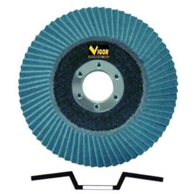 Dischi Lamellari Abrasivi a Lamelle Vigor in Fibra Mm.115 Grana 100 conf. 20 pz