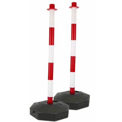 Set Stradale con Paletti e Catena in Plastica per delimitazione e gestione code - STICKERSLAB