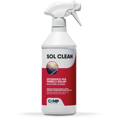Solclean Pulitore Detergente Ecologico Per Vetri Di Pannelli Solari Lt 0,75 Camp