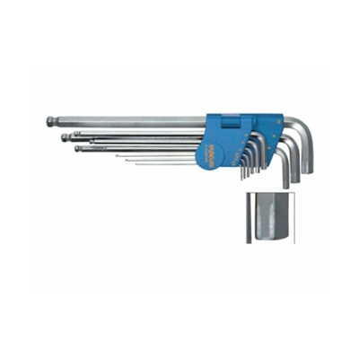 ABC UTENSILI A31097650 - Chiavi Esagonali Sferopoliedriche Acciaio Cromo Vanadio Serie Kit 9 pezzi 1,5/2/2,5/3/4/5/6/8/10mm
