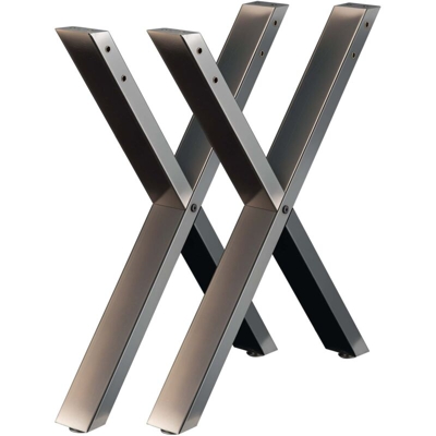 Base per tavolo 72x60 cm forma a X acciaio verniciato Telaio gambe per tavoli - WILTEC